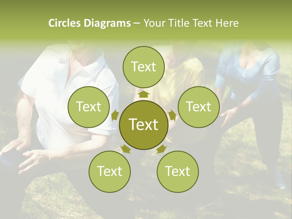 A Group Of Women Doing Yoga In A Park PowerPoint Template