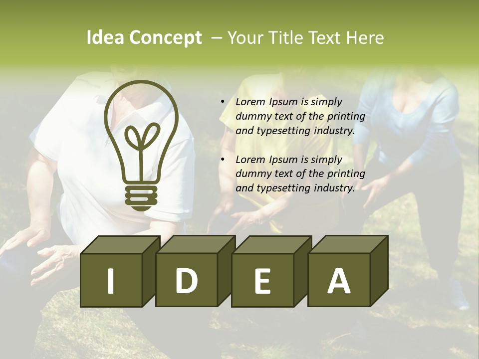 A Group Of Women Doing Yoga In A Park PowerPoint Template