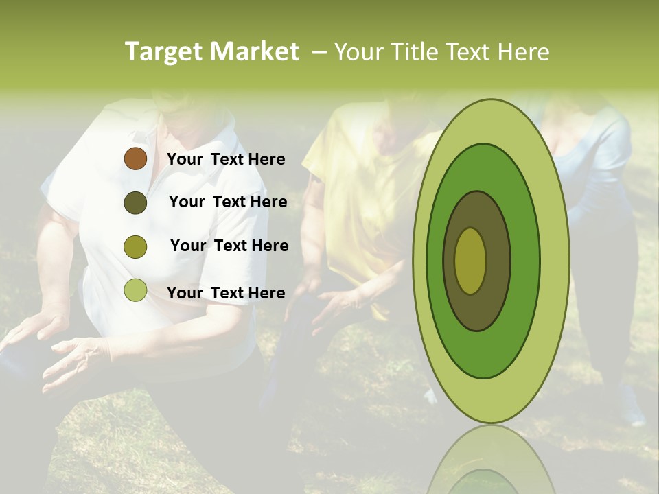 A Group Of Women Doing Yoga In A Park PowerPoint Template