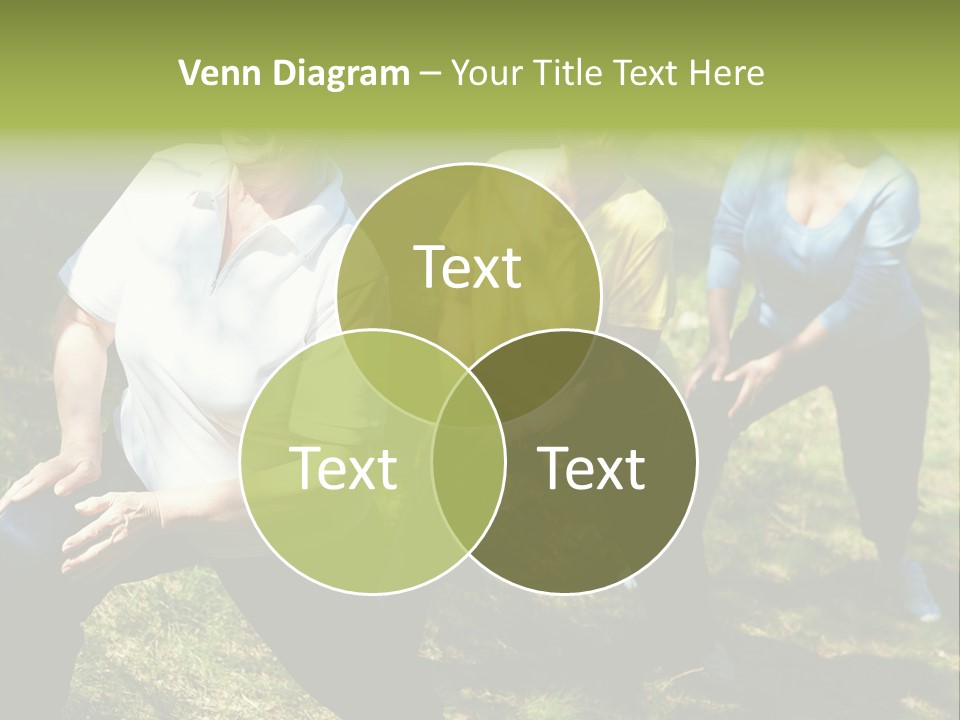 A Group Of Women Doing Yoga In A Park PowerPoint Template