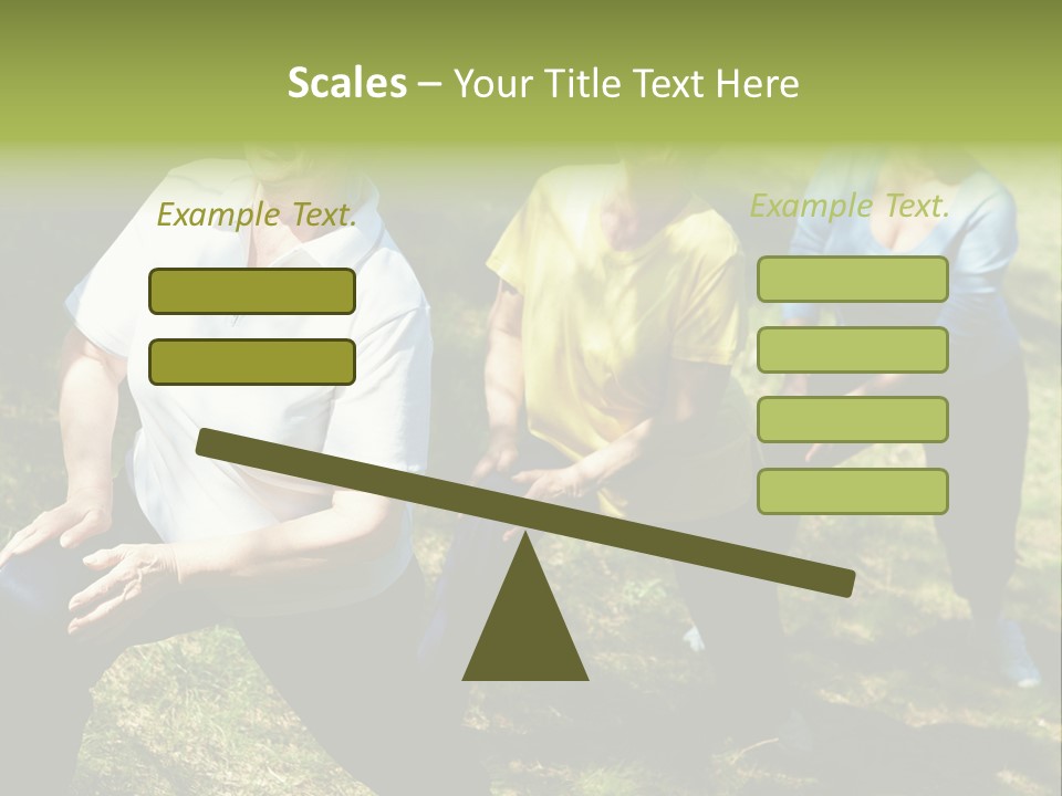 A Group Of Women Doing Yoga In A Park PowerPoint Template