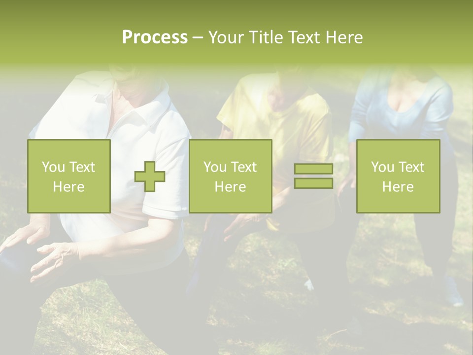 A Group Of Women Doing Yoga In A Park PowerPoint Template