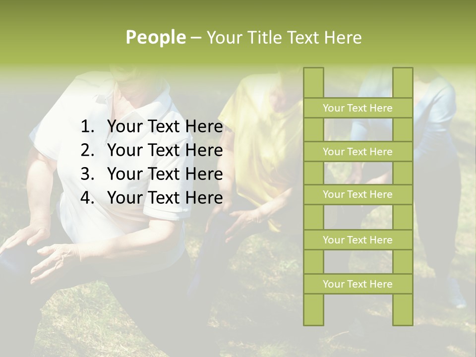 A Group Of Women Doing Yoga In A Park PowerPoint Template