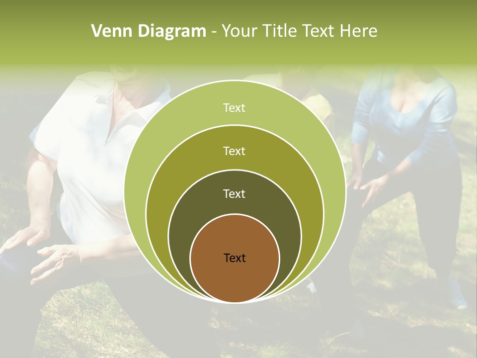 A Group Of Women Doing Yoga In A Park PowerPoint Template
