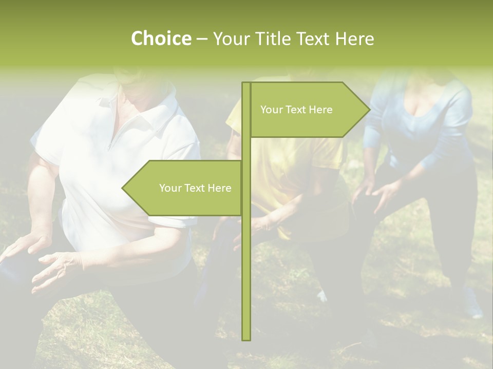 A Group Of Women Doing Yoga In A Park PowerPoint Template