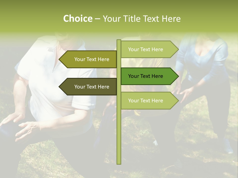 A Group Of Women Doing Yoga In A Park PowerPoint Template