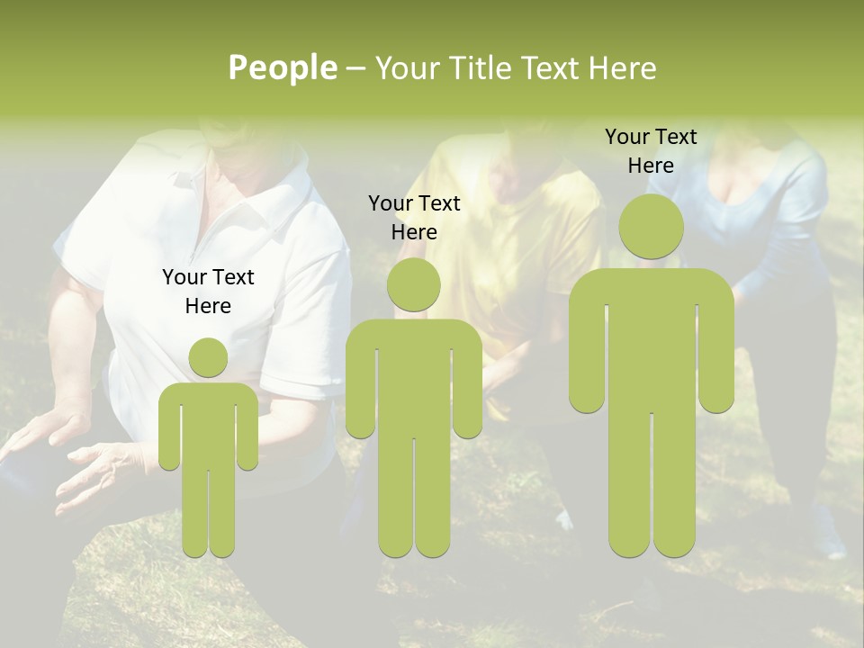 A Group Of Women Doing Yoga In A Park PowerPoint Template