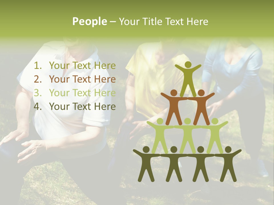 A Group Of Women Doing Yoga In A Park PowerPoint Template