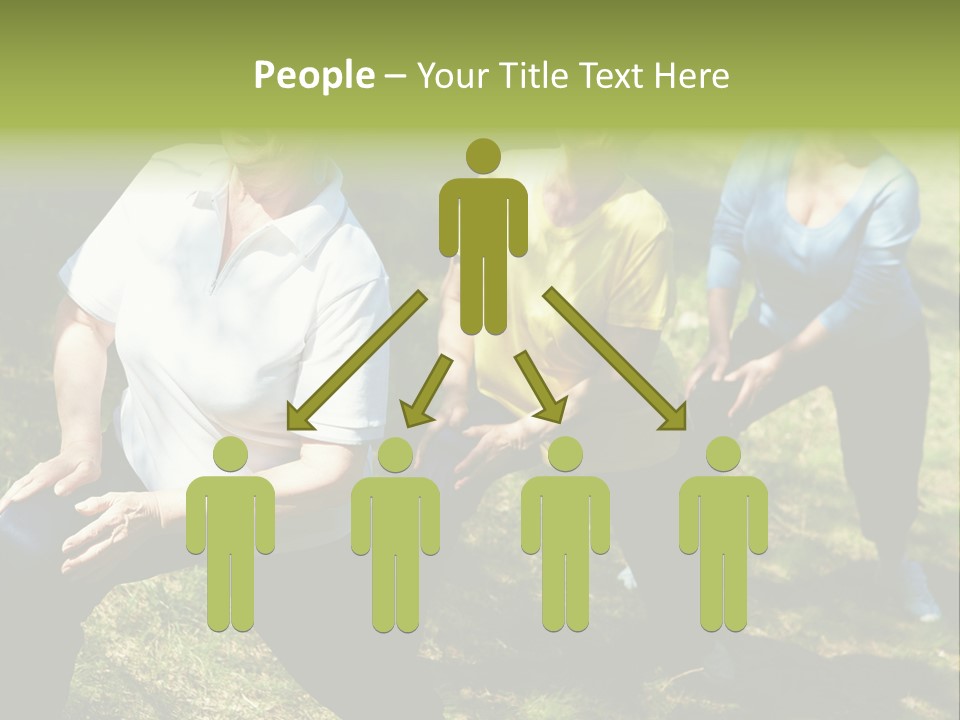 A Group Of Women Doing Yoga In A Park PowerPoint Template