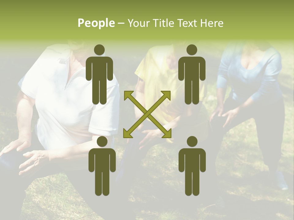 A Group Of Women Doing Yoga In A Park PowerPoint Template