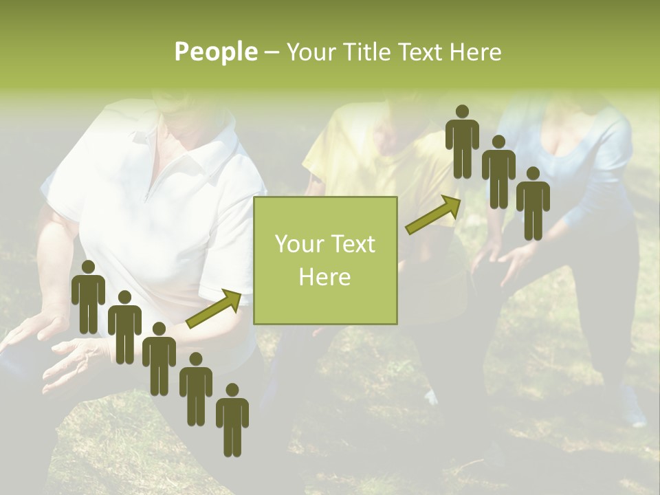 A Group Of Women Doing Yoga In A Park PowerPoint Template