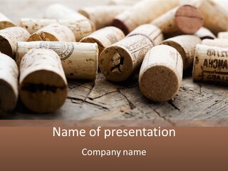 Brown Cap Wine PowerPoint Template