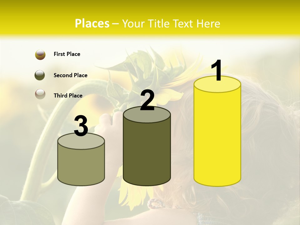 A Little Girl With A Sunflower In Her Hair PowerPoint Template