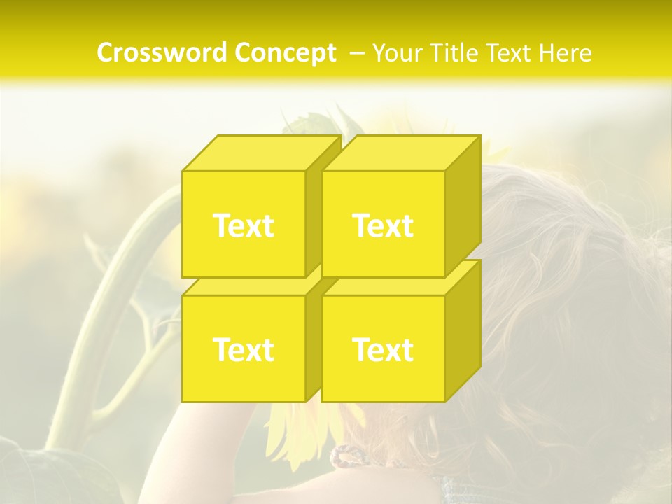 A Little Girl With A Sunflower In Her Hair PowerPoint Template