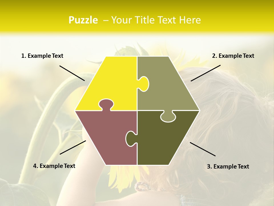 A Little Girl With A Sunflower In Her Hair PowerPoint Template