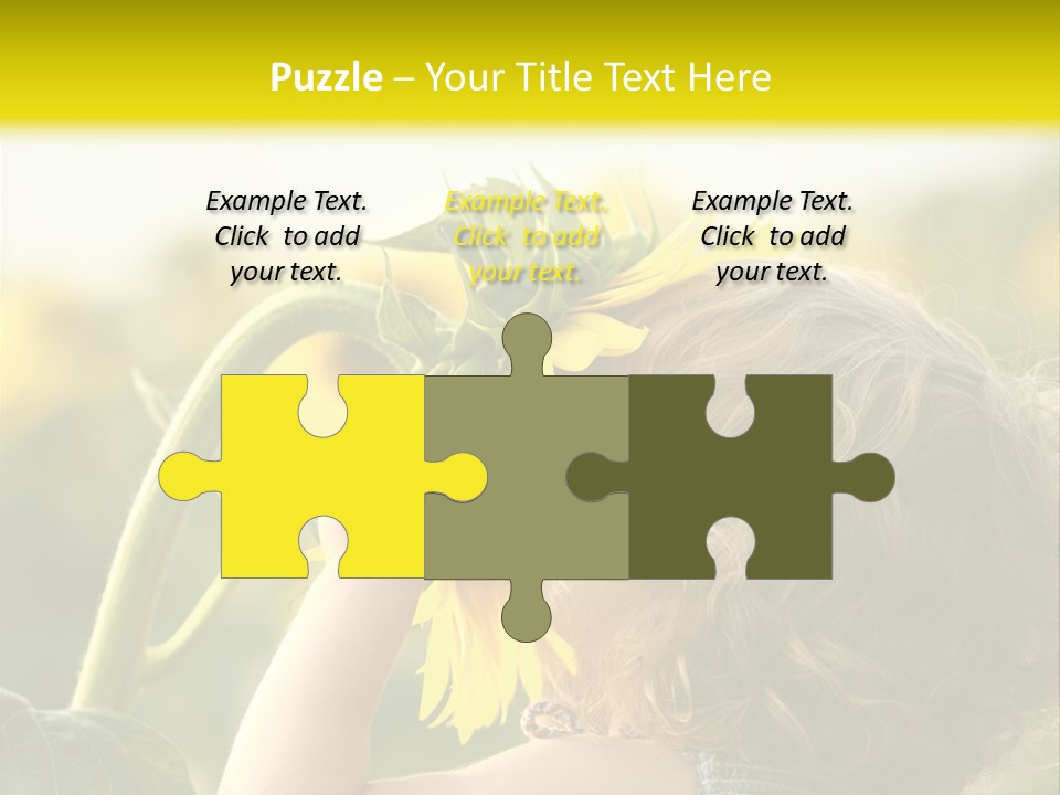 A Little Girl With A Sunflower In Her Hair PowerPoint Template