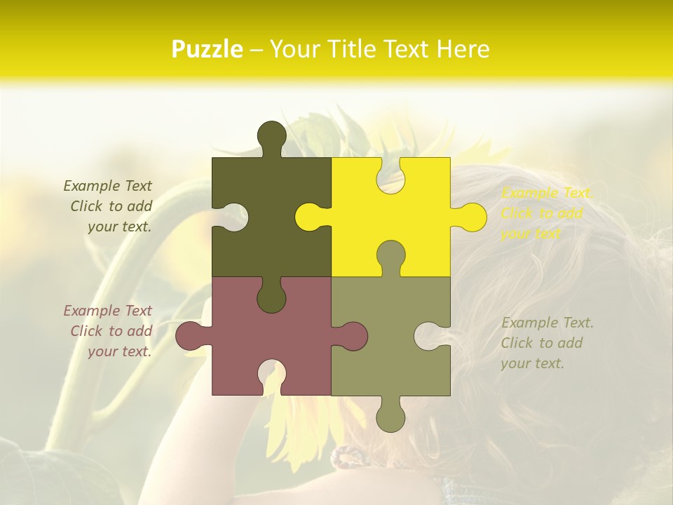 A Little Girl With A Sunflower In Her Hair PowerPoint Template