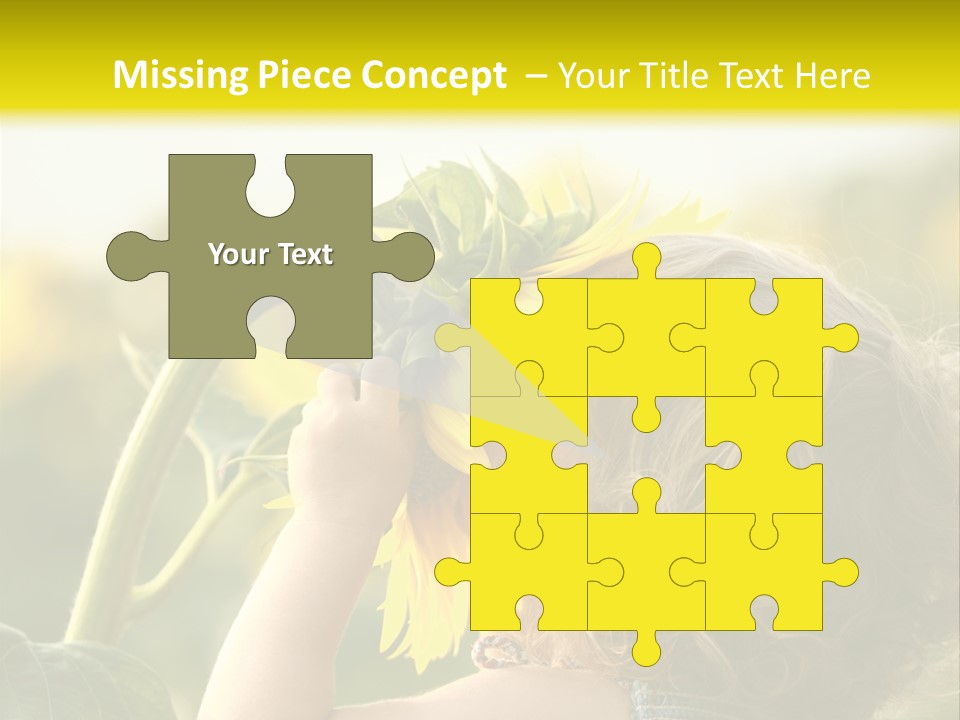 A Little Girl With A Sunflower In Her Hair PowerPoint Template