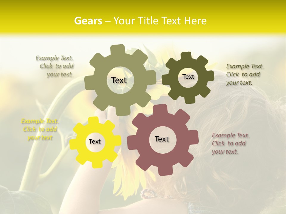 A Little Girl With A Sunflower In Her Hair PowerPoint Template