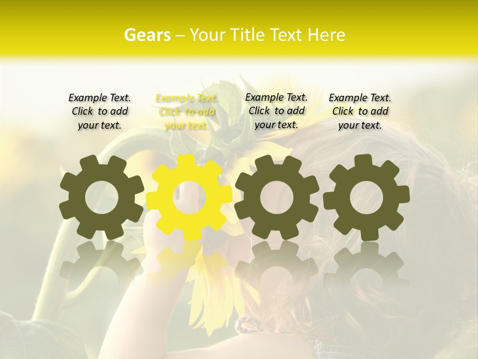 A Little Girl With A Sunflower In Her Hair PowerPoint Template
