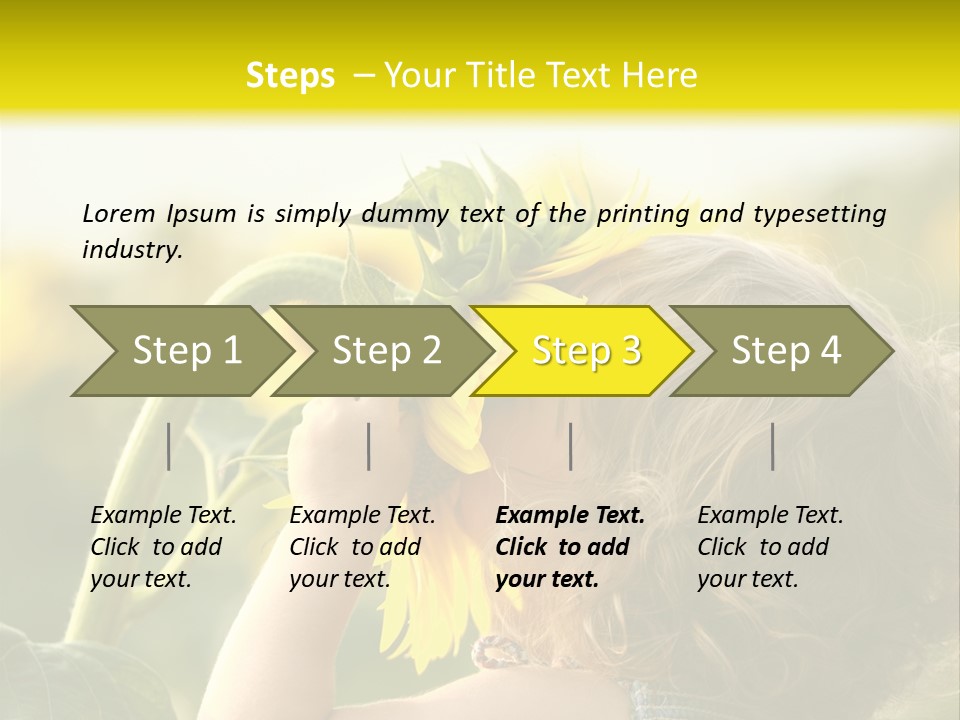 A Little Girl With A Sunflower In Her Hair PowerPoint Template