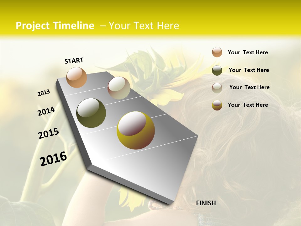 A Little Girl With A Sunflower In Her Hair PowerPoint Template