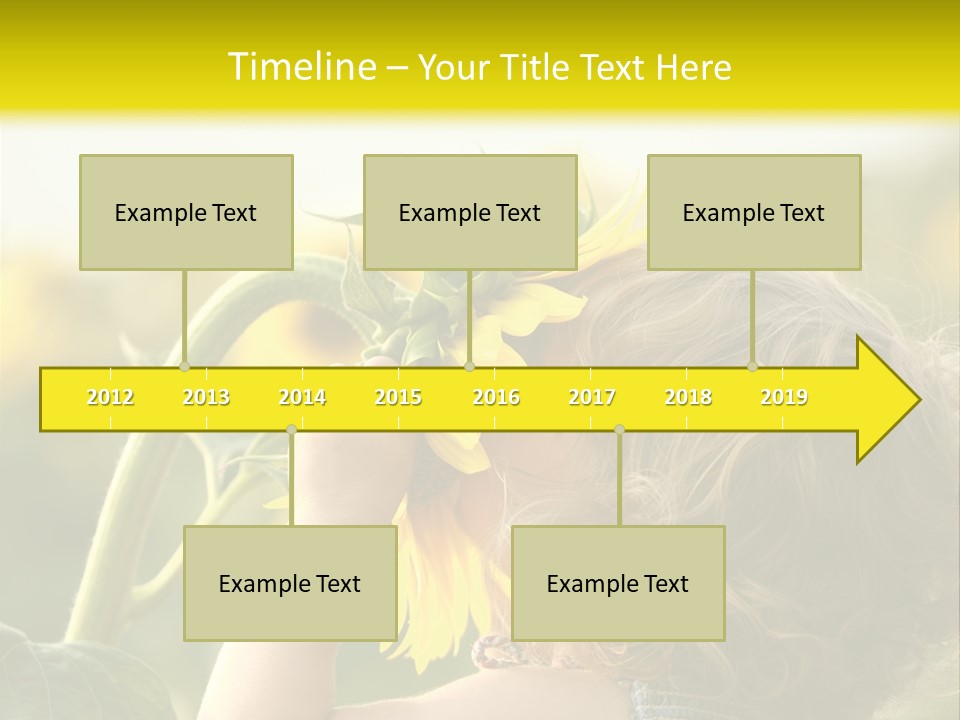 A Little Girl With A Sunflower In Her Hair PowerPoint Template