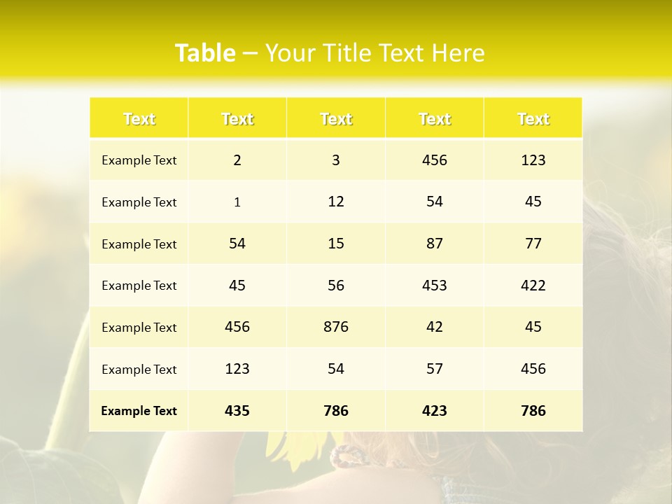 A Little Girl With A Sunflower In Her Hair PowerPoint Template