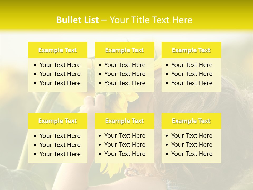 A Little Girl With A Sunflower In Her Hair PowerPoint Template