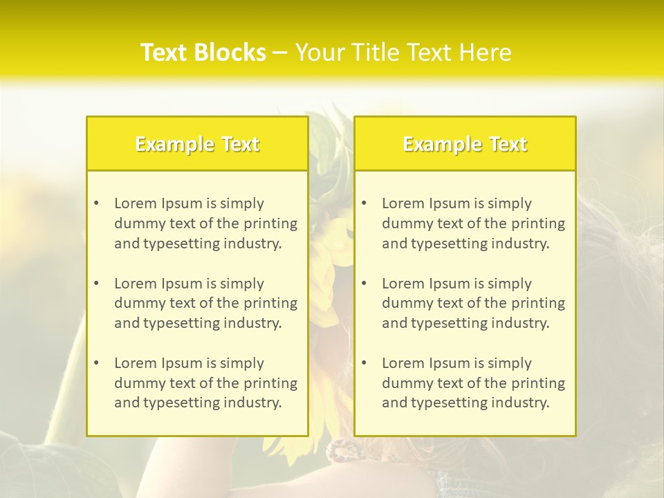 A Little Girl With A Sunflower In Her Hair PowerPoint Template
