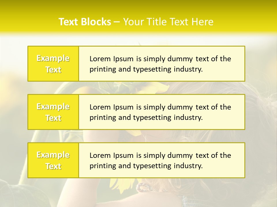 A Little Girl With A Sunflower In Her Hair PowerPoint Template