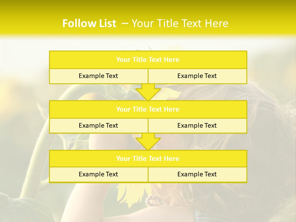 A Little Girl With A Sunflower In Her Hair PowerPoint Template