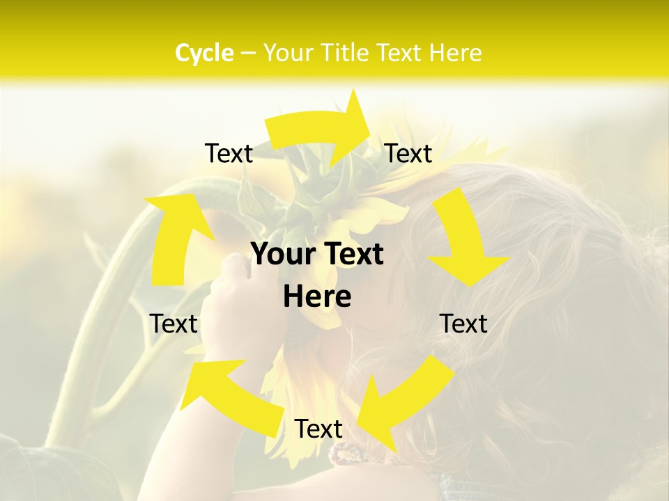 A Little Girl With A Sunflower In Her Hair PowerPoint Template