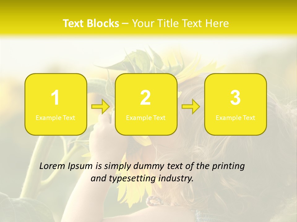 A Little Girl With A Sunflower In Her Hair PowerPoint Template