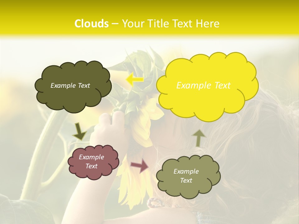 A Little Girl With A Sunflower In Her Hair PowerPoint Template