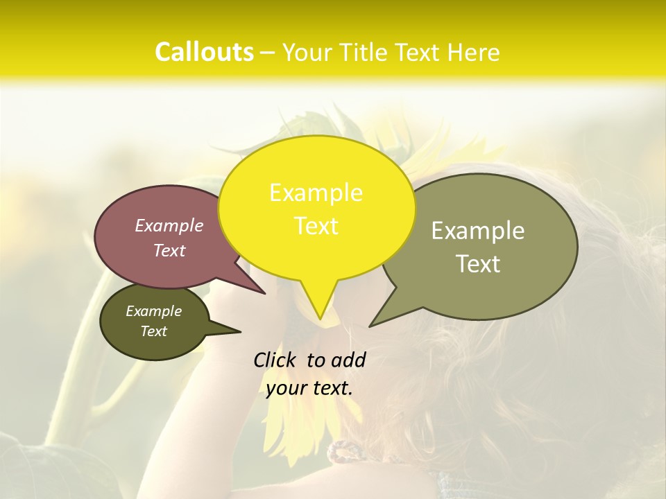 A Little Girl With A Sunflower In Her Hair PowerPoint Template