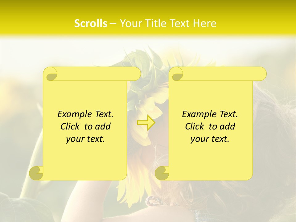 A Little Girl With A Sunflower In Her Hair PowerPoint Template