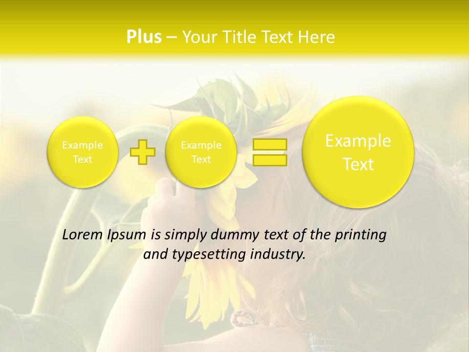 A Little Girl With A Sunflower In Her Hair PowerPoint Template