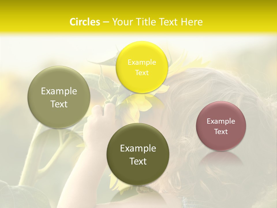 A Little Girl With A Sunflower In Her Hair PowerPoint Template