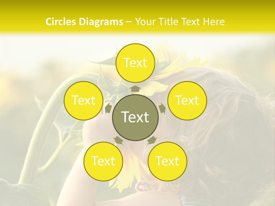 A Little Girl With A Sunflower In Her Hair PowerPoint Template