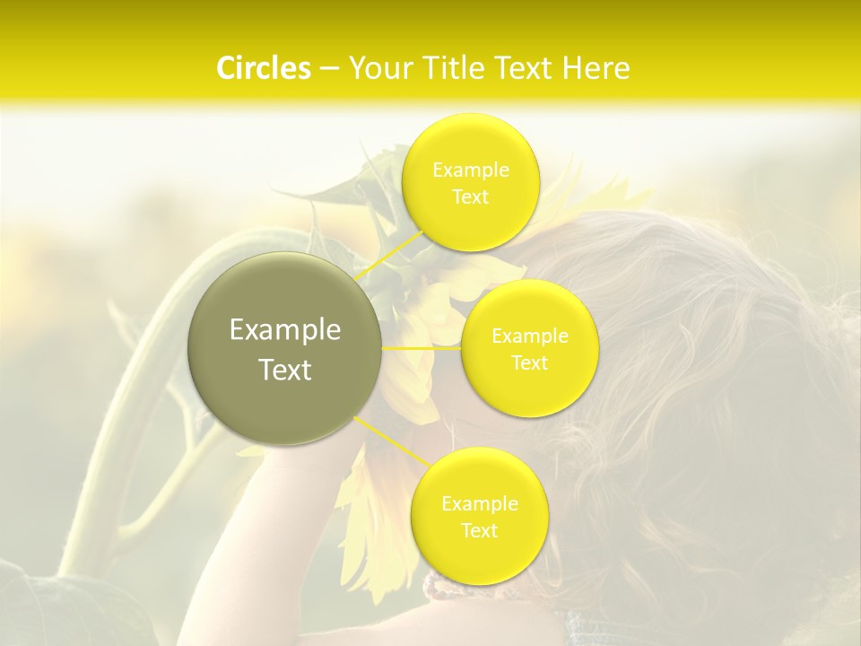 A Little Girl With A Sunflower In Her Hair PowerPoint Template