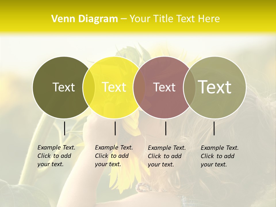 A Little Girl With A Sunflower In Her Hair PowerPoint Template