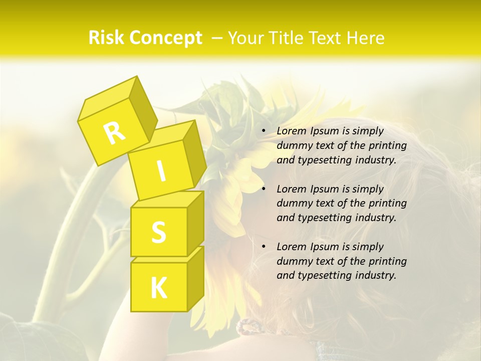 A Little Girl With A Sunflower In Her Hair PowerPoint Template