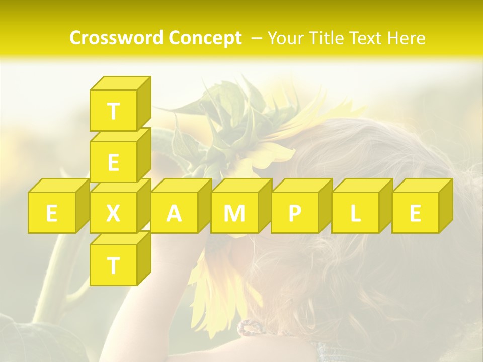 A Little Girl With A Sunflower In Her Hair PowerPoint Template