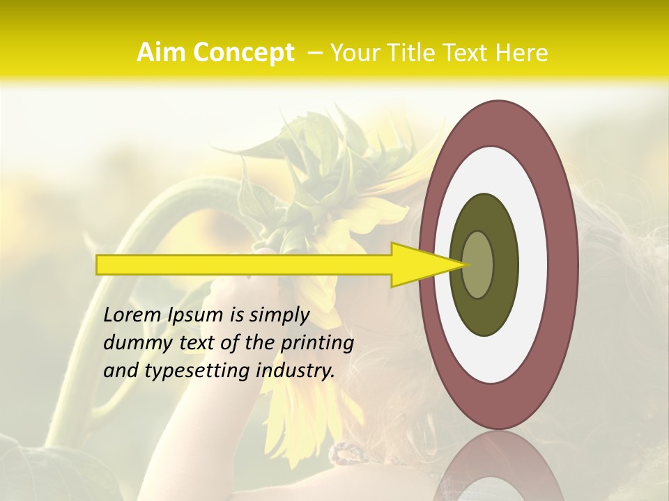 A Little Girl With A Sunflower In Her Hair PowerPoint Template