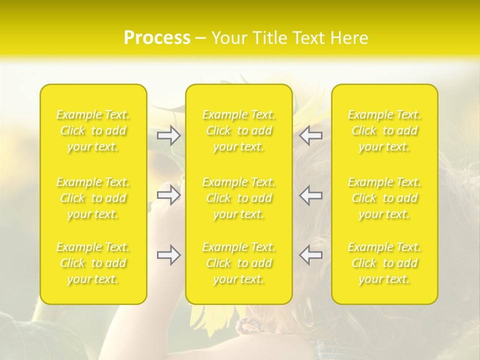 A Little Girl With A Sunflower In Her Hair PowerPoint Template