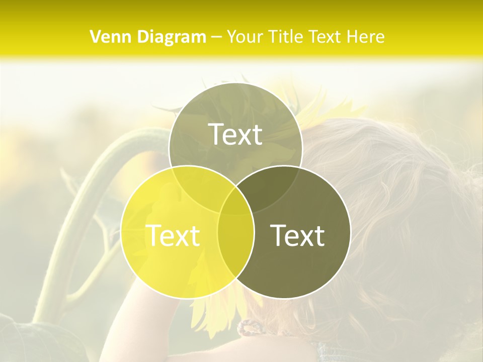 A Little Girl With A Sunflower In Her Hair PowerPoint Template