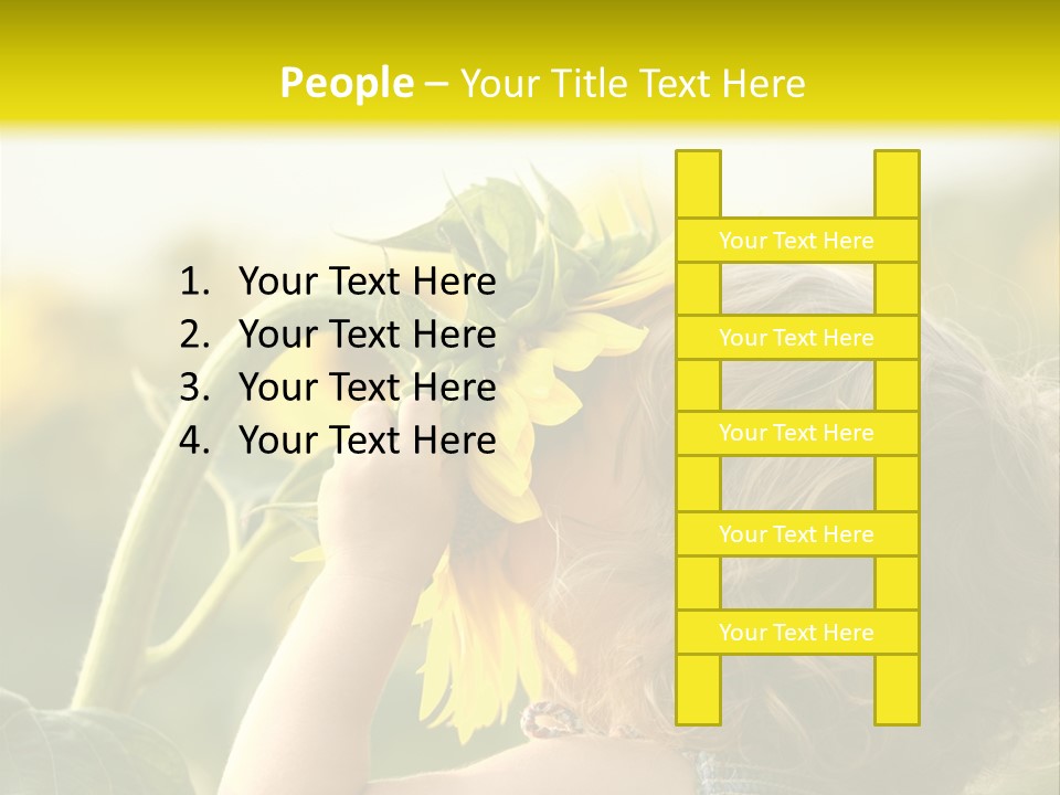 A Little Girl With A Sunflower In Her Hair PowerPoint Template