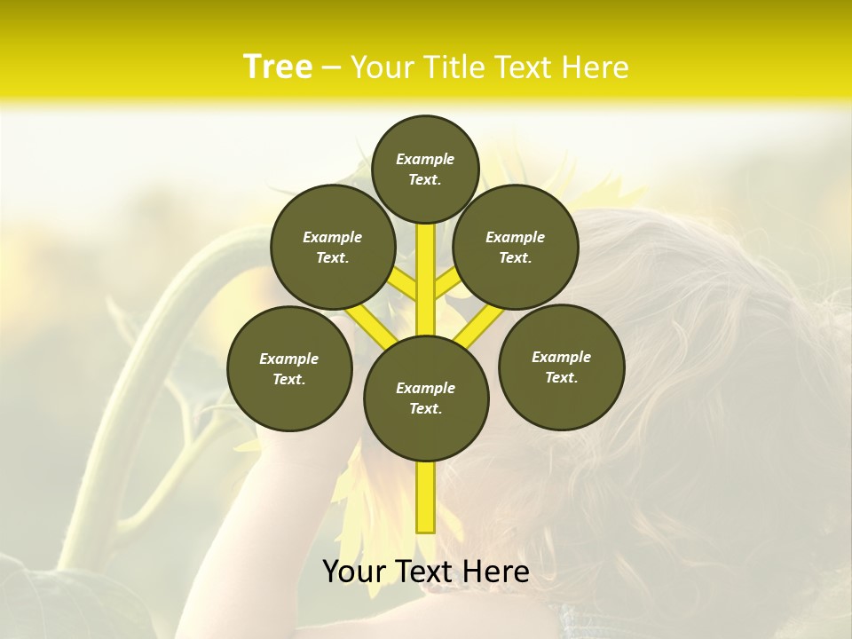 A Little Girl With A Sunflower In Her Hair PowerPoint Template