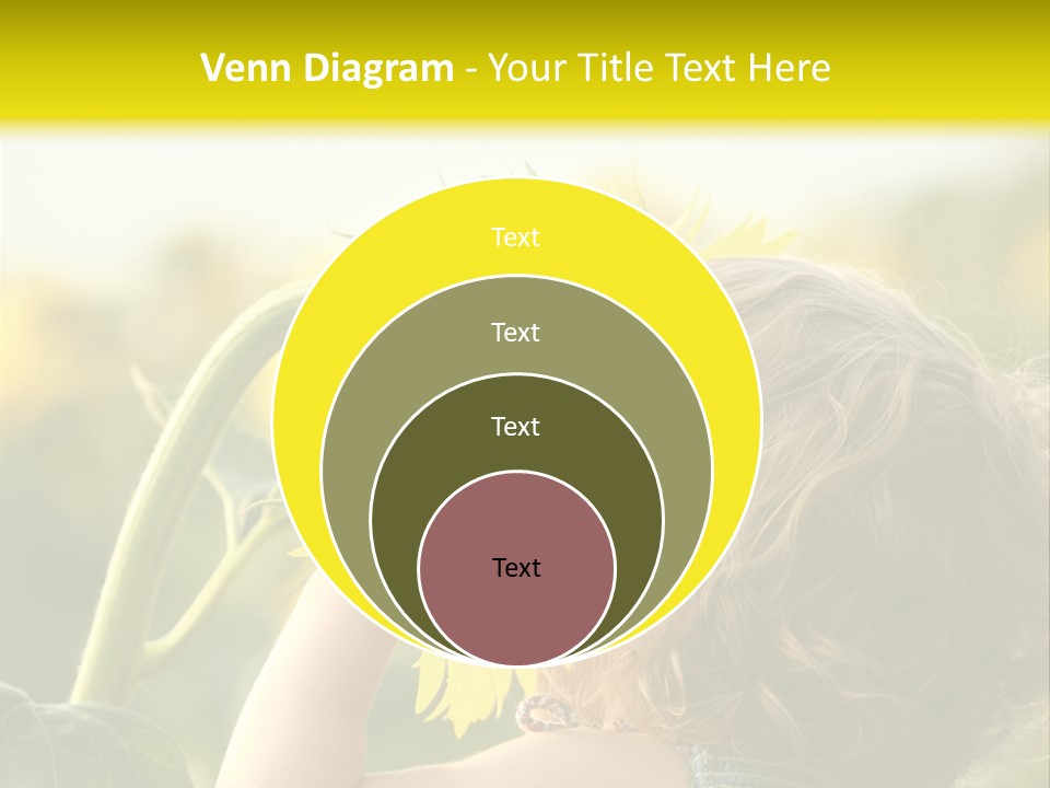 A Little Girl With A Sunflower In Her Hair PowerPoint Template